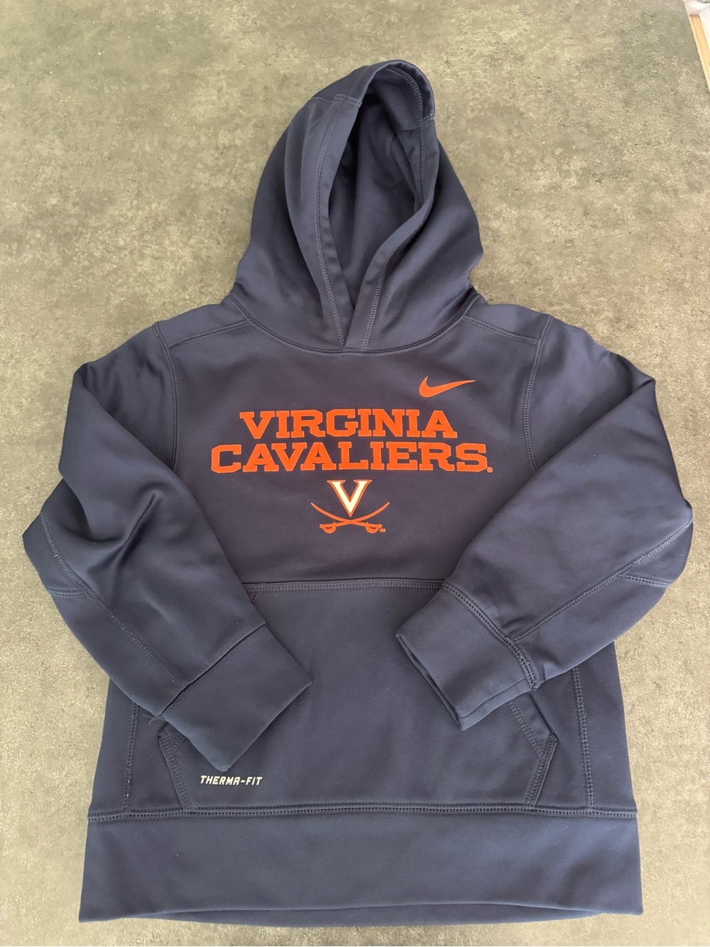 Nike Therma-FIT Virginia Cavaliers Hoodie Youth Small (S) Navy Orange